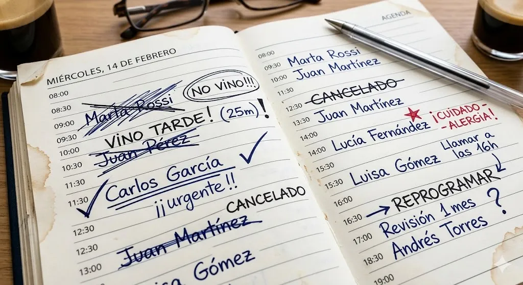 Agenda de clínica dental organizada